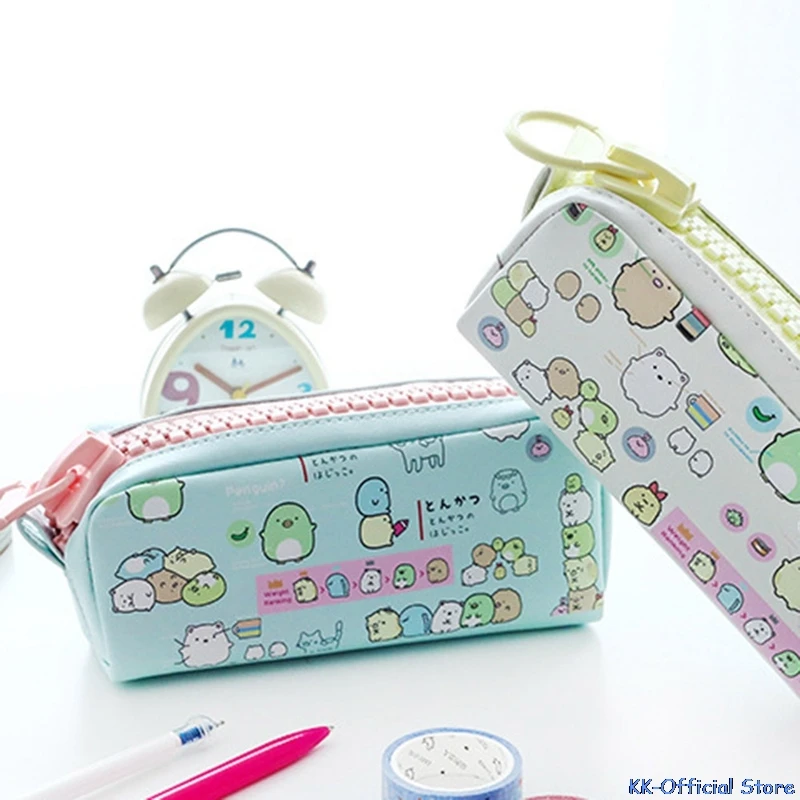 

Cute and Kawaii Animal Zipper PU Leather School Pencil Case Large Storage Bag Pencilcase forStudent Stationery Office Supplies