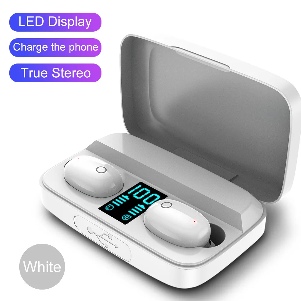 In-ear Наушники-вкладыши TWS Bluetooth наушники 5 0 с 1800 мАч Power Bank бас True беспроводной