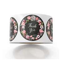thank you stickers floral stickers for company giveaway birthday party favors labels mailing supplies funcy flower print 1 inch