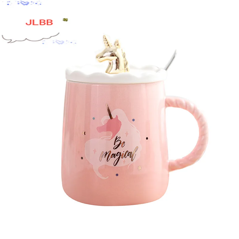 Волшебная кофейная кружка в виде единорога с 3D воздушной крышкой и ложкой