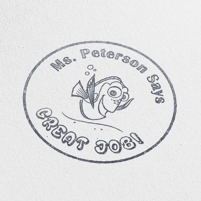 ABC Fish отличная работа персонализированная печать учителя на заказ штамп с именем