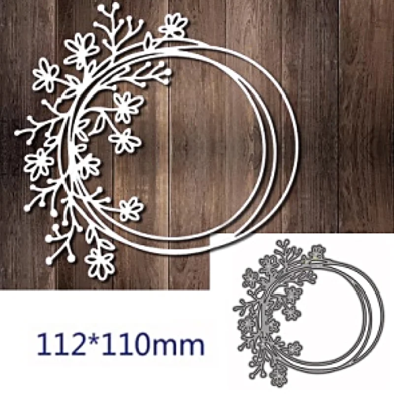 

2021 New Round Flower Vine Metal Cutting Dies Stencil Die Cut Scrapbooking Craft Stamps for DIY Scrapbooking Paper Card Making