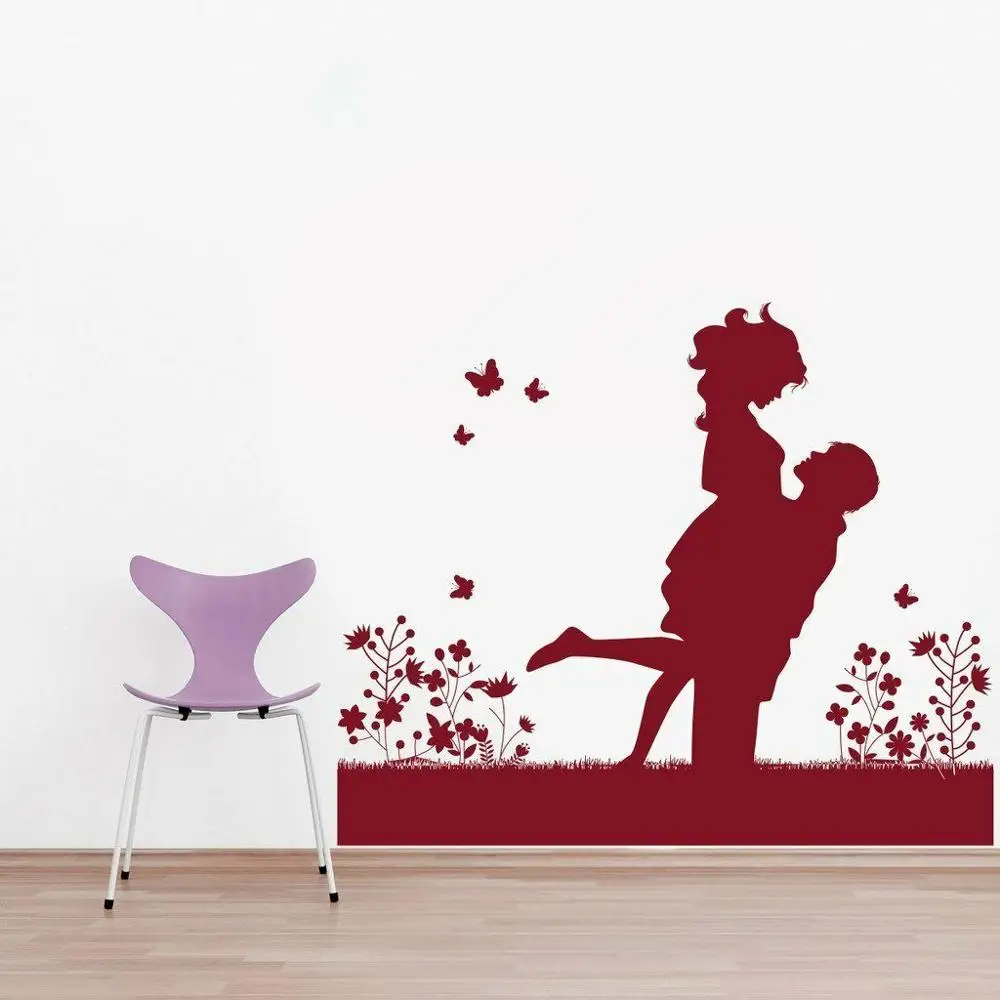 Милая парная Наклейка на стену романтическая спальня гостиная украшение для