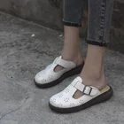 Мюли женские на плоской подошве, балетки, натуральная кожа, без застежки, летняя обувь, 100%