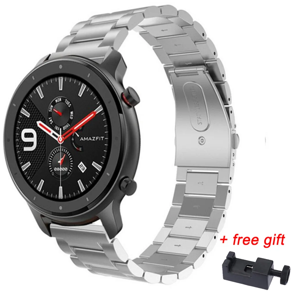 Для Huami Amazfit GTR 47 мм ремешок из нержавеющей стали 22 металлический сменный Браслет и