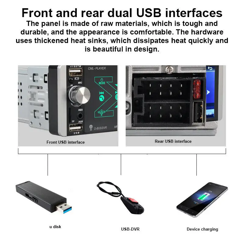 Автомагнитола с сенсорным экраном 4 1 дюйма Bluetooth 5 0 FM AI голосовым AUX MP5 плеером Siri Din