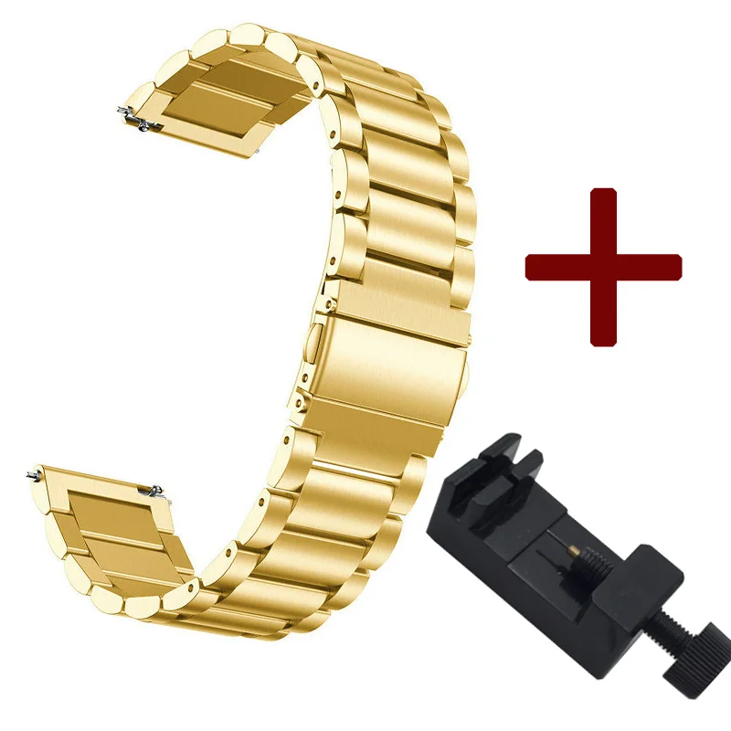Gold 2 OULUCCI 18 20 22 мм браслет для galaxy 42 мм 46 мм часы s2 s3 huawei 2 классические часы GT pro Pebble Time steel Huami Amazfit - Цвет: Gold 2
