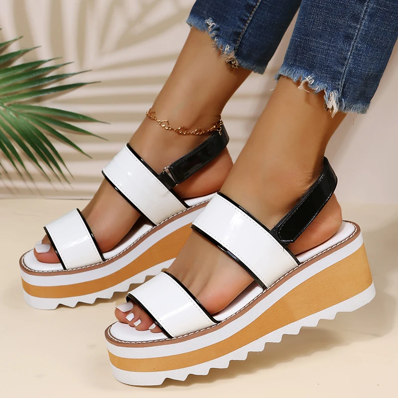 

Newly Arrived Wedges Shoes for Women High Heels Sandals Summer Hook & Loop Chaussures Femme Platform Sandals Plus Size 35-43