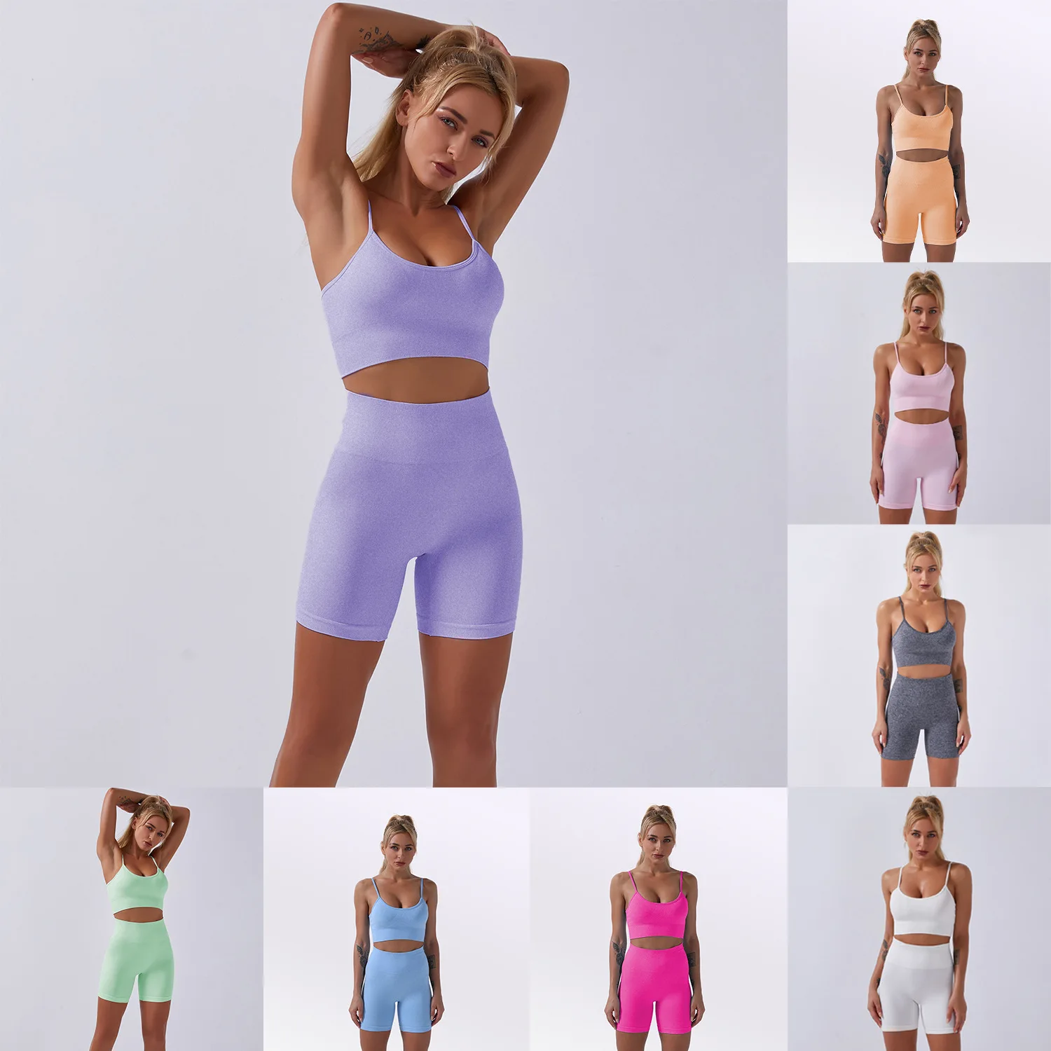 

Women Seamless Yoga Sets Fitness Sports Suits Gym Clothes