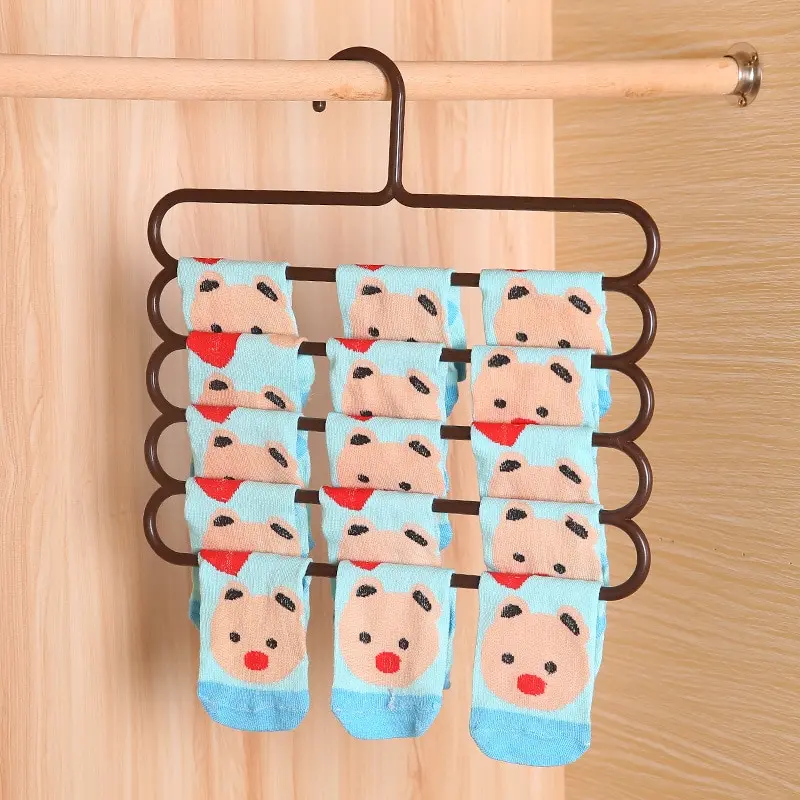 Многофункциональные вешалки S-образной формы 5 слоев для одежды штанов шарфов