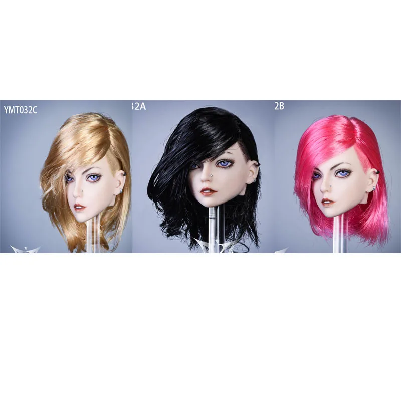 

Экшн-фигурка YMTOYS YMT032 в стиле панк для девушек, модель с черными/красными/желтыми волосами, подходит для 12 дюймов, 1/6