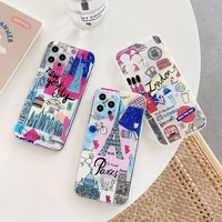 Hot Travel city Eiffel Tower Paris New York Paris Statue Liberty Case For iPhone Plus Pro Max clear Cover