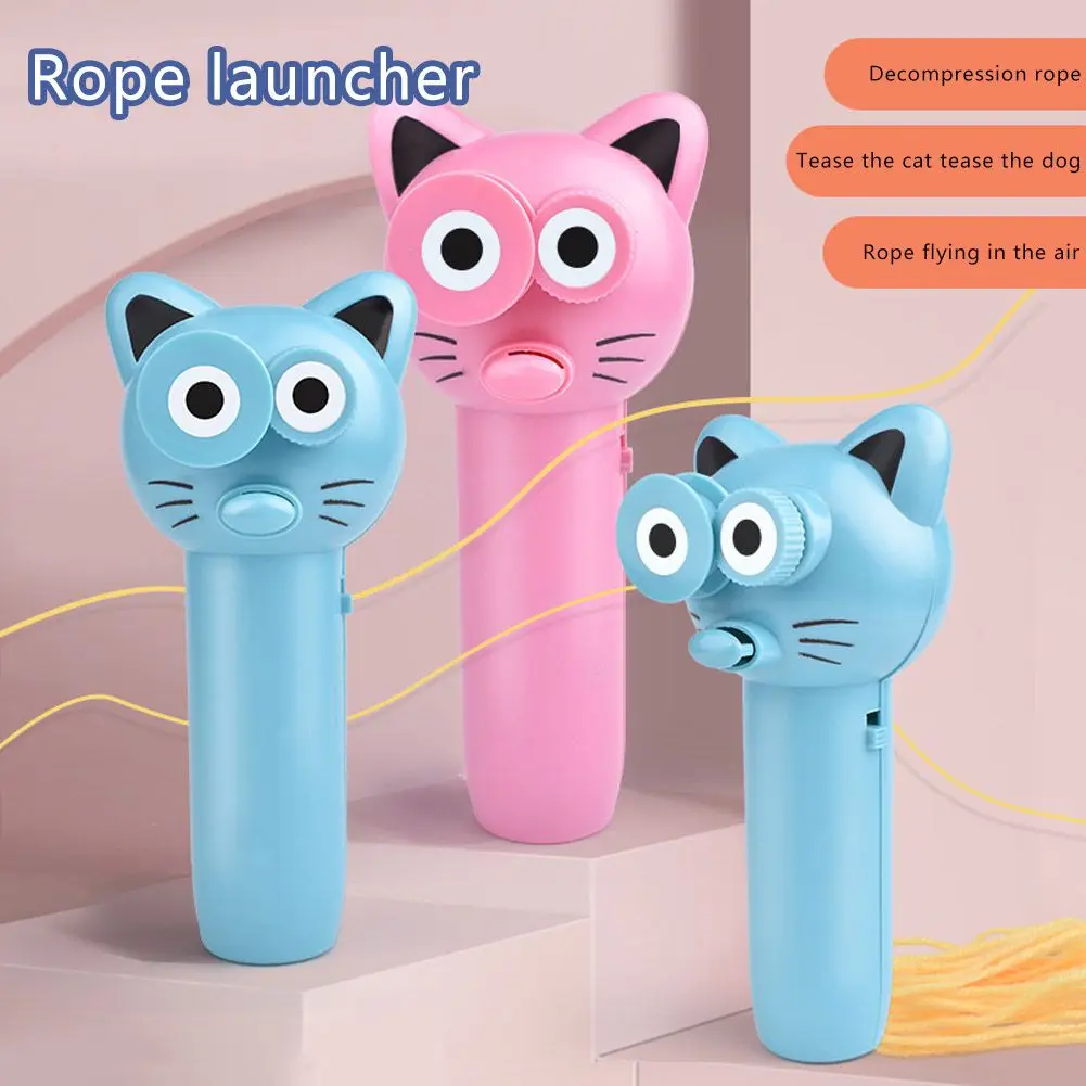 

Креативные автоматические забавные игрушки для домашних питомцев, пусковая веревка для пряжи, игрушки для кошек, снятие стресса для котят, ...