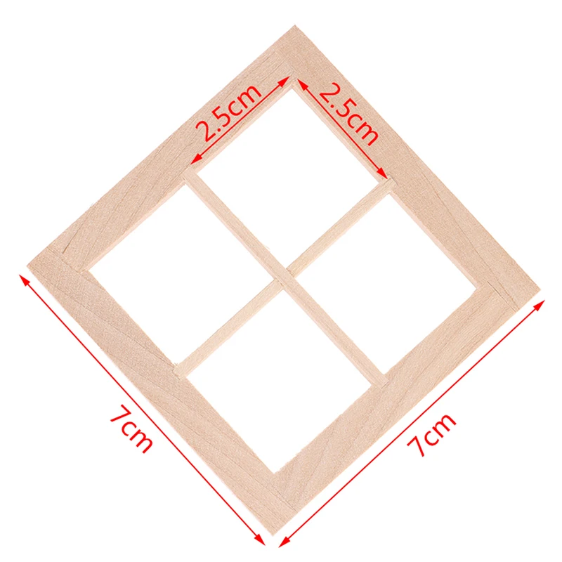 

New 1:12 Scale Dollhouse DIY Accessory Wooden Traditional 4-pane Window Frame