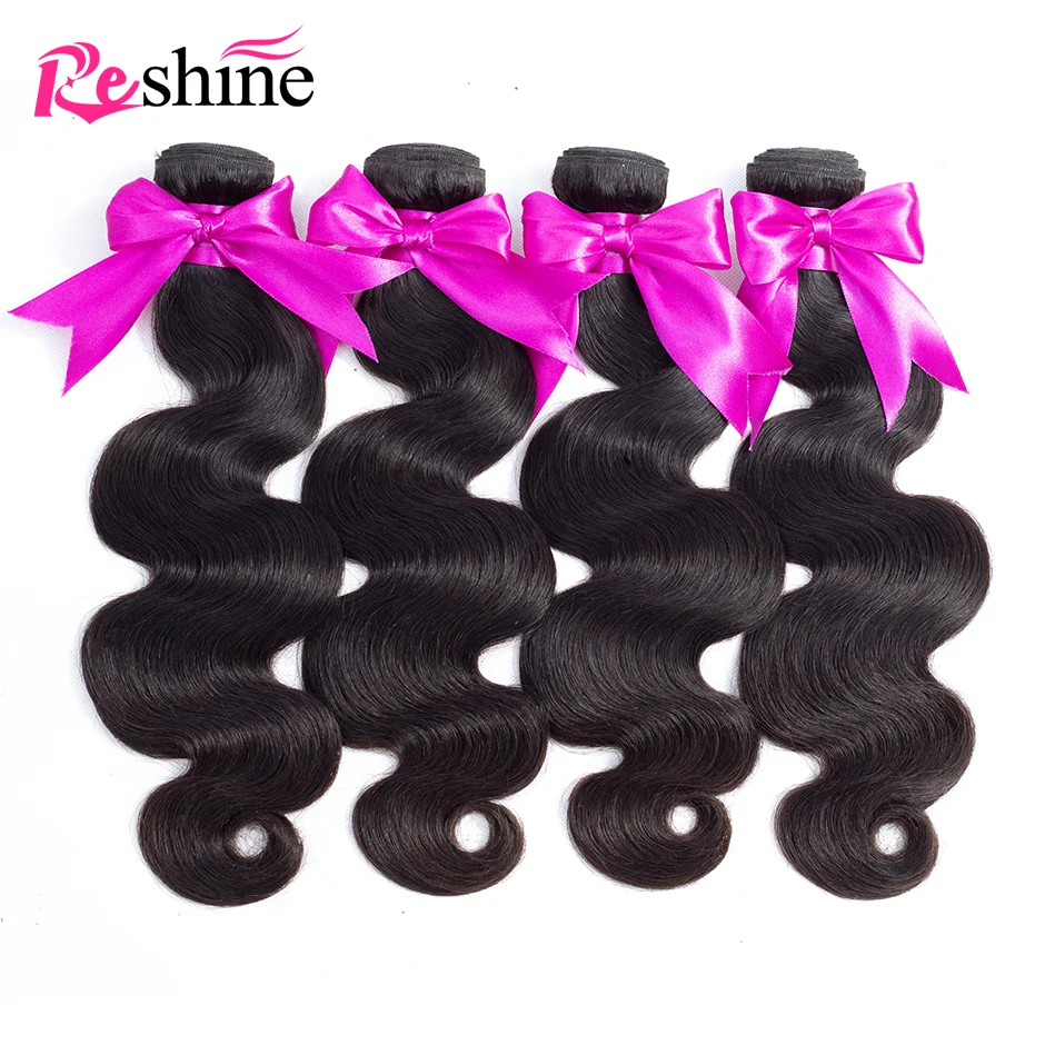 Reshine волосы перуанские волнистые пучки с фронтальным пучком человеческих волос