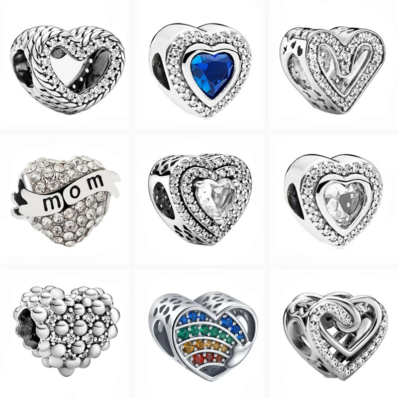 

Новые Сердца серии серебряного цвета любовь очаровательные бусины подходит к оригинальной Pandora шармы браслет ожерелье Женская мода европе...