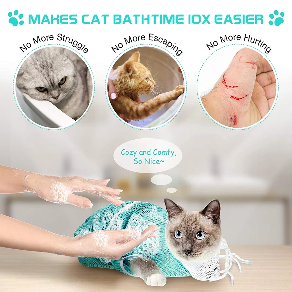 Регулируемая Сетчатая Сумка для ванной пятого поколения с котенком сумка ухода