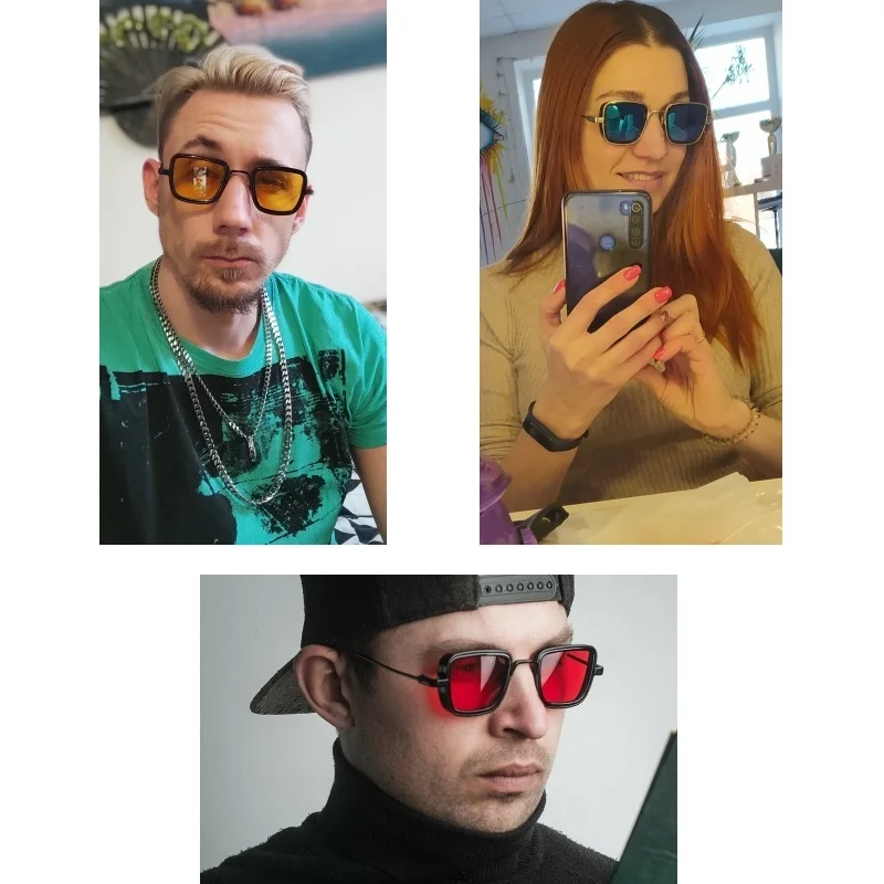 

Vintage Gothic Steampunk Sunglasses Men Women Square Alloy Sun Glasses Men's Shades Women's Punk Goggles Day And Night Vision