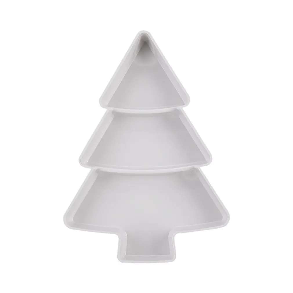 

Small tree compartment dried fruit plate Creative Christmas Tree Dry Fruits Plastic Plates Dishes Bowl Tray Home