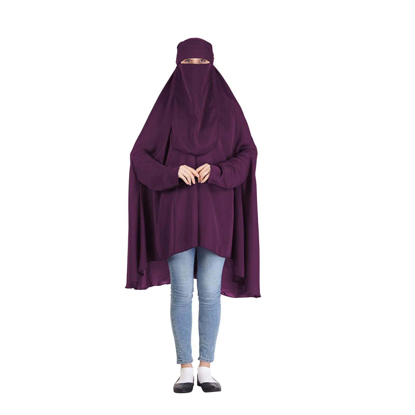

Eid Hooded Muslim Women Hijab Dress Prayer Garment Jilbab Abaya Long Khimar Full Cover Ramadan Gown Abayas Islamic Clothes Niqab
