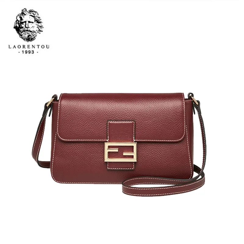 LAORENTOU женская кожаная сумка 2019 Новая модная почтальон через плечо винтажная