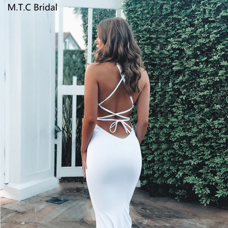

Navy Blue Mermaid Long Backless Prom Dresses Glitter Beading Appliques Spaghetti Straps Plus Size Women Wedding Party Gown Cheap