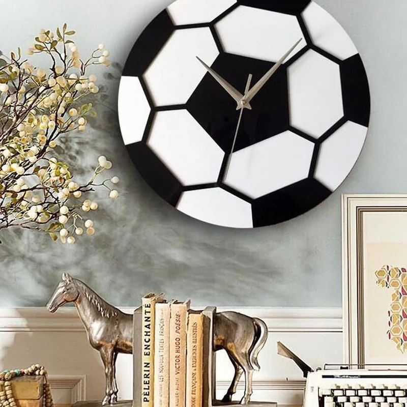 Настенные часы сделай сам с изображением футбольного мяча домашние декоративные