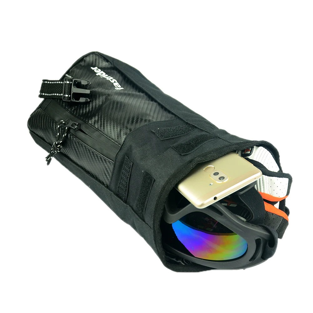 Водонепроницаемая сумка на бедрах из искусственной кожи для мотоцикла черная