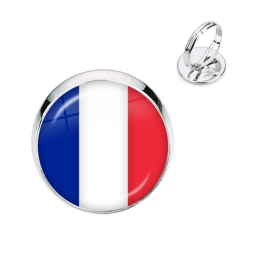 Регулируемые кольца со стеклянным кабошоном 16 мм для Франции Польши Пуэрто-Рико