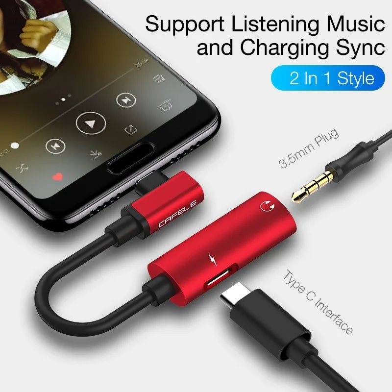 USB C до 3,5 мм аудио адаптер для наушников от 1 до 2 типа C гарнитуры Синхронизация зарядки телефона Spliter