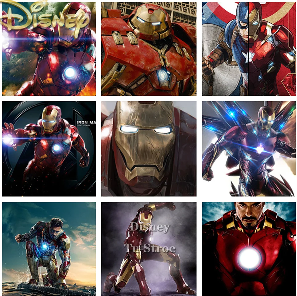 

Marvel Disney Superhero Iron Man 5d Diy Diamond Painting Cross Stitch Diy Square Diamond Mosaic Handmade Home Decoration