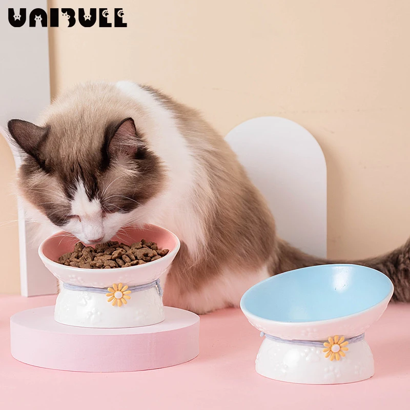 

Pet Bowl Ceramic High-foot Oblique Mouth Cat Bowl Pet BowlCute Bowls Cat Dog Food Bowl Cervical Spine Cat Food Feeder Dog feeder