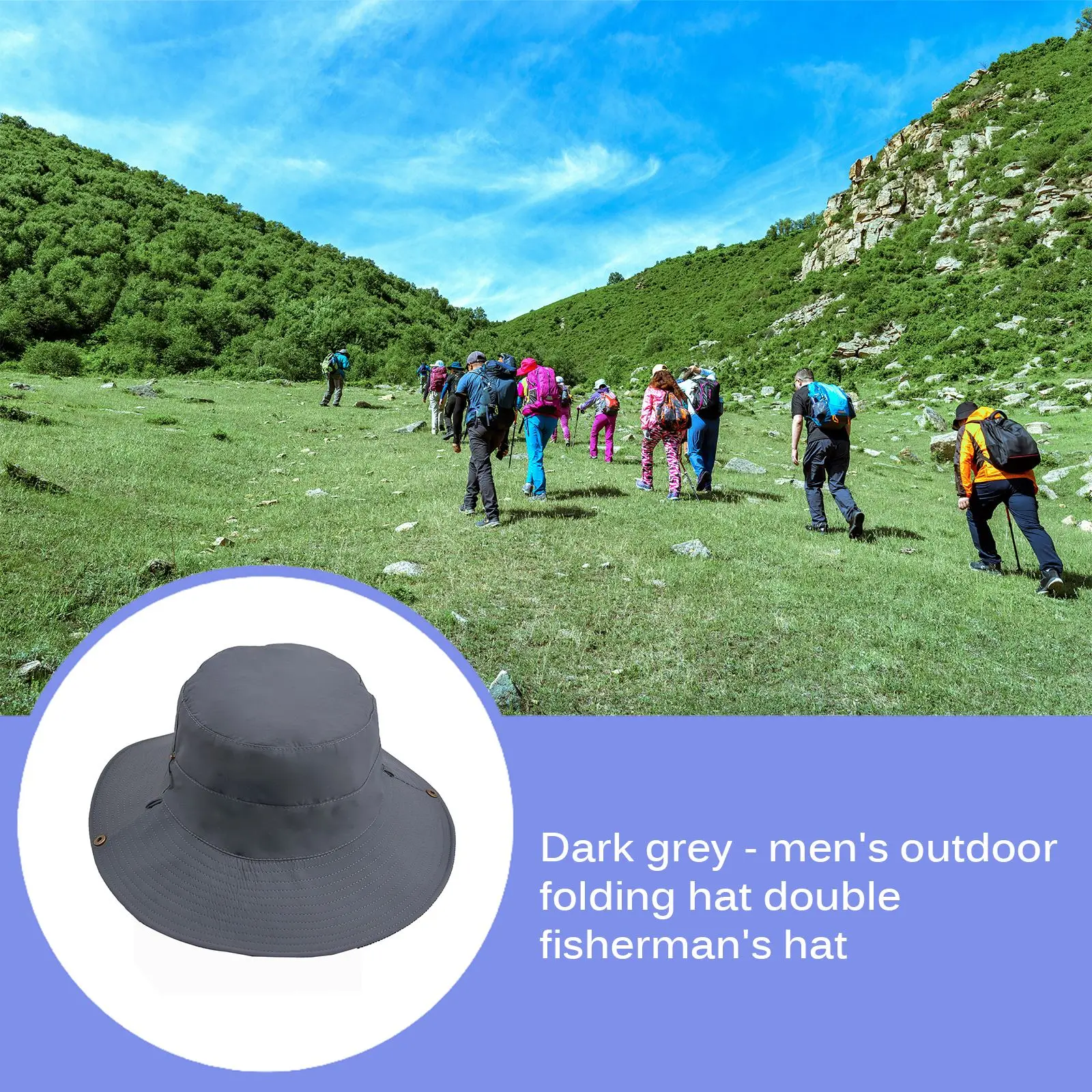 

Man's Outdoor Folding Hat Double-Sided Fisherman Hat Sunscreen Hat Anti-Ultraviolet Fishing Hat Summer Hat
