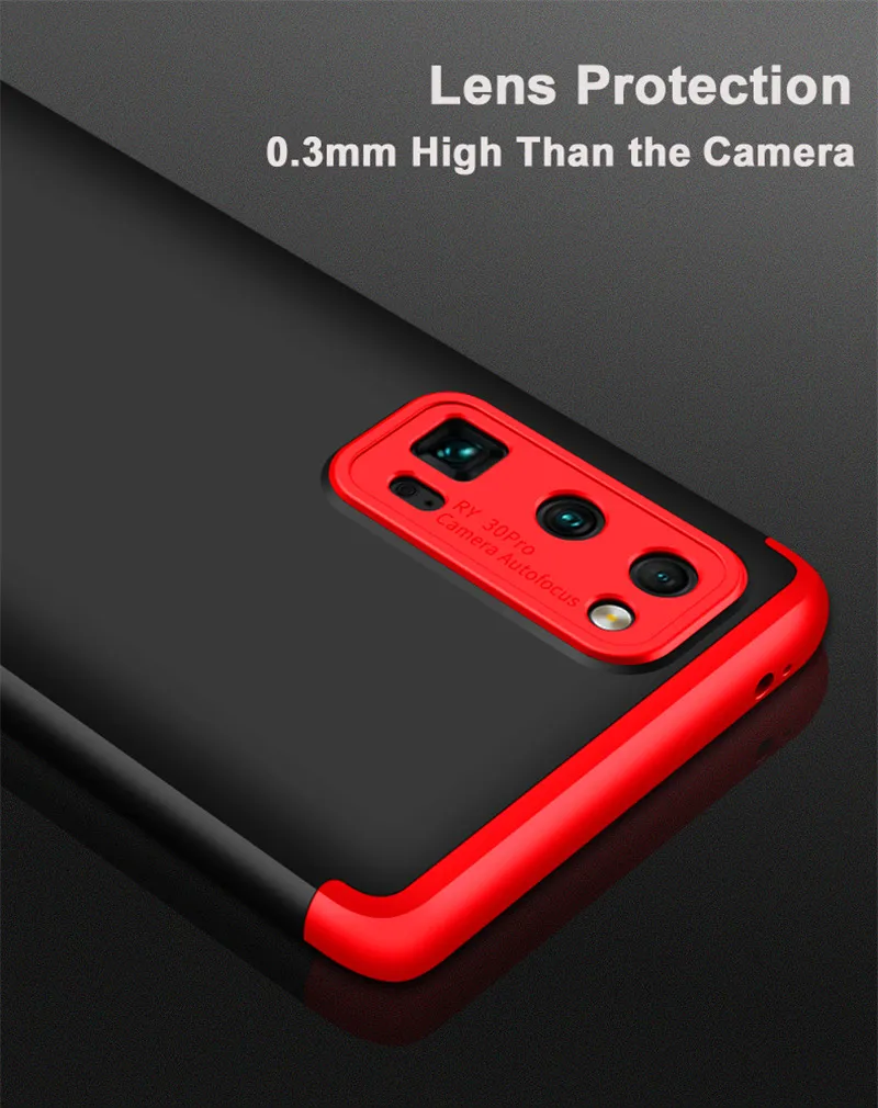 Тонкий чехол для Huawei Honor 30 Pro Plus 360 с полной защитой противоударный 3 в 1 Матовый