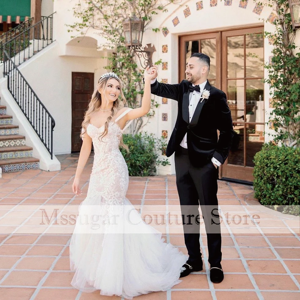 

2021 Stunning Lace Mermaid Wedding Dress Off The Shoulder Applique Wedding Gowns Wear Robe de mariage