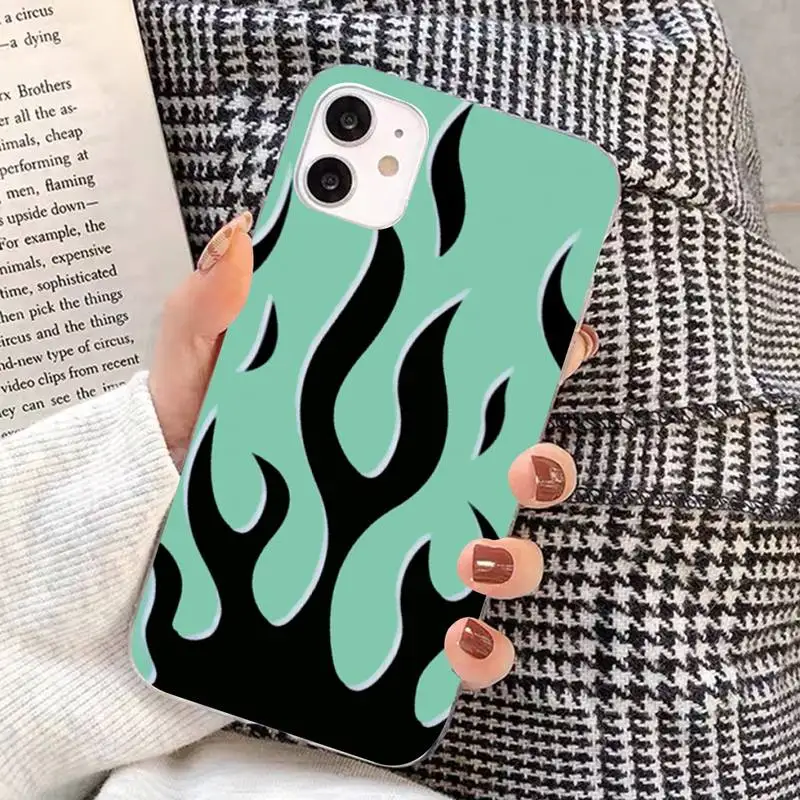 

Blue Red Flame Fire Phone Case for iPhone 8 7 6S Plus X 5S SE 2020 XR 11 12 mini pro XS MAX