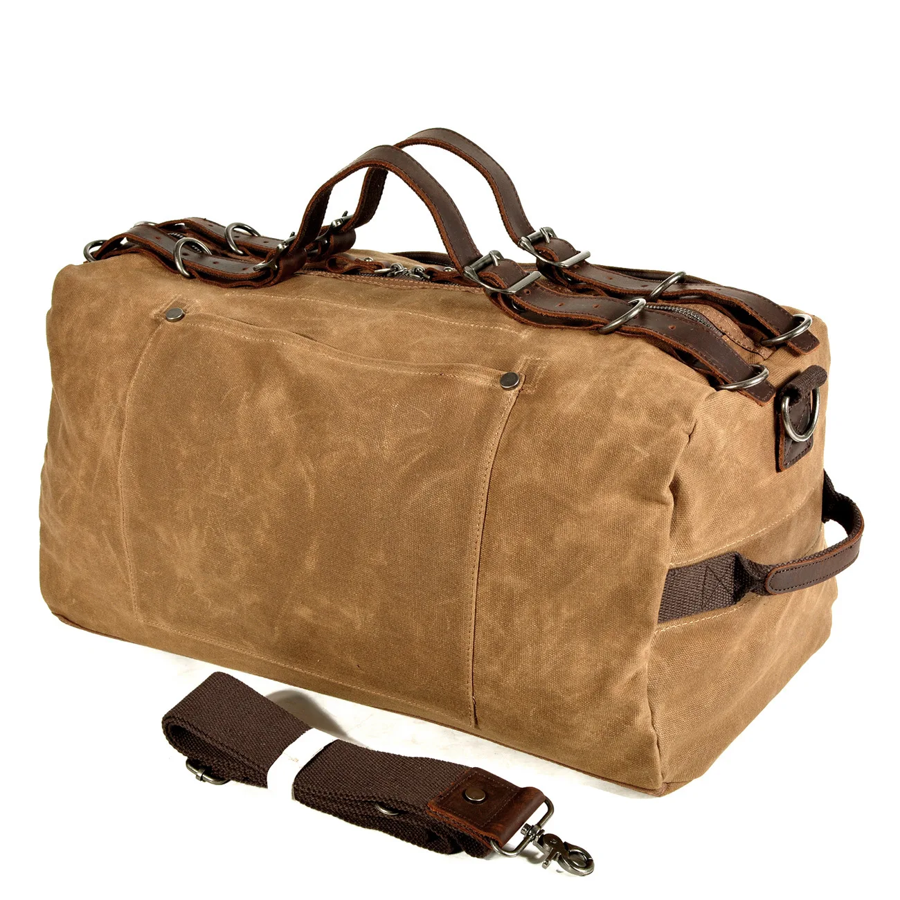 American-Style Military Style Retro Thick Oil Wax Canvas Shoulder Handbag Solid Craft Outdoor Gymnastic Valise duffle bag