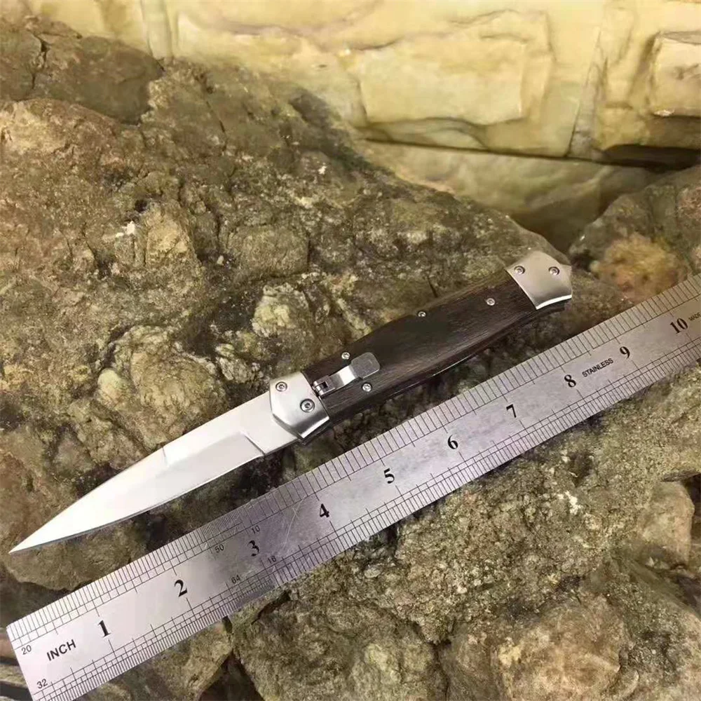 

5CR13Mov Steel Blade Folding Pocket Knife Wooden Handle High Hardness Portablde Outdoor Hunting Tactical Self-defense Edc Knives
