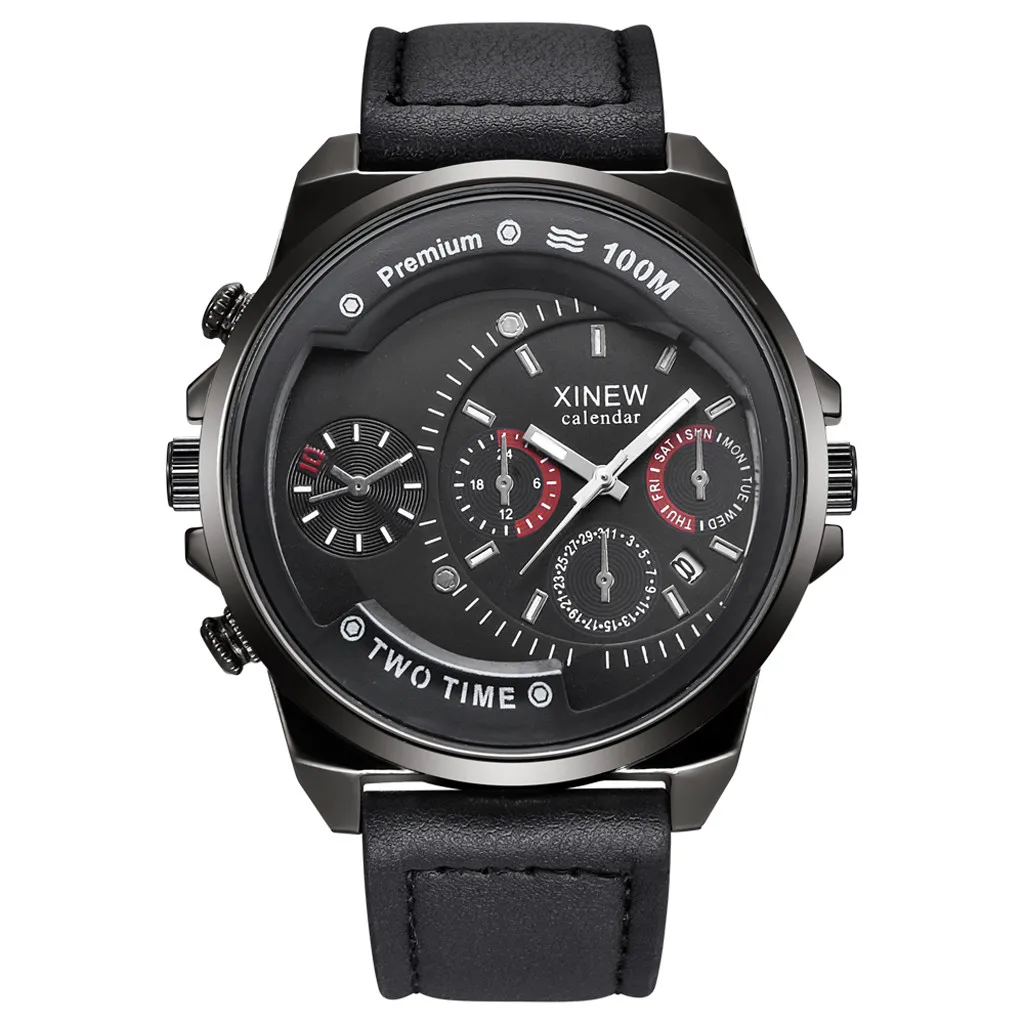 2019 reloj Montre Люкс Мужские спортивные часы с кожаным ремешком 49 мм из нержавеющей