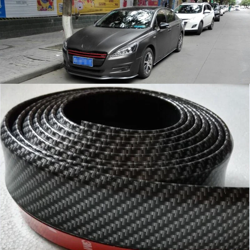 

Universal Carbon Fiber Looking Front Bumper Lip Splitter Chin Spoiler for Peugeot 207