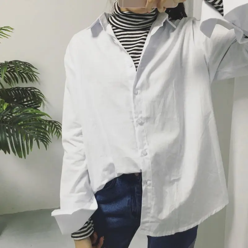 Новая Осенняя полосатая Классическая винтажная блуза с длинными рукавами и