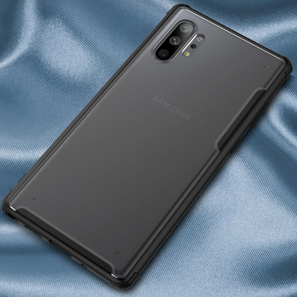 

Case for Samsung Galaxy Note 10 Plus Cover Soft Silicone Frame Anti-Knock Matte Transparent Hard Case for Samsung Note 10 Coque