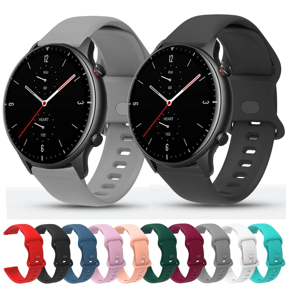 

Ремешок силиконовый для Huami Amazfit GTR 2 2E, сменный спортивный браслет для Amazfit GTS 2 Mini Pace, 20 мм 22 мм