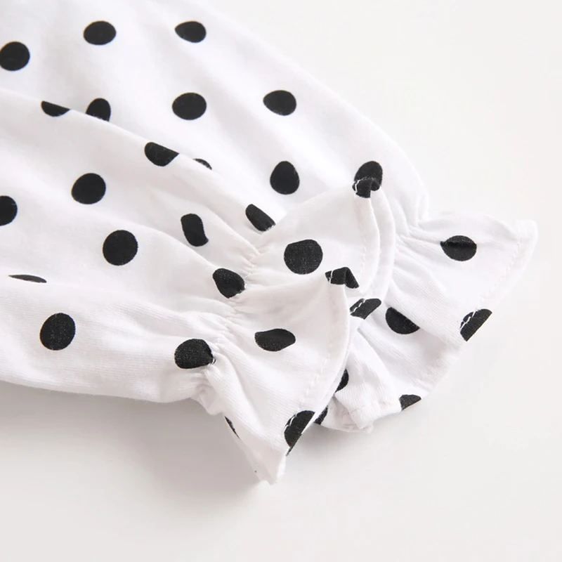 Детский милый комбинезон в горошек с длинными рукавами для девочек боди детская