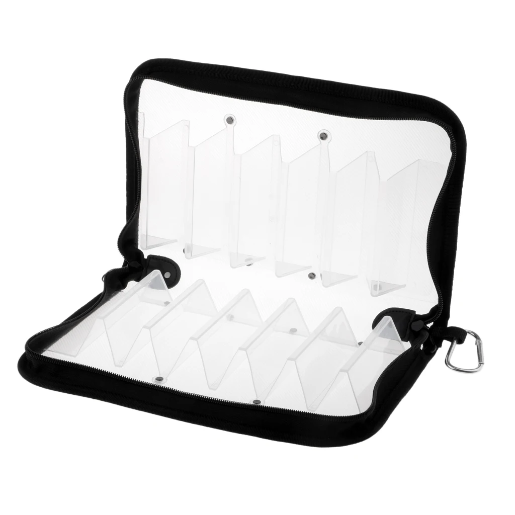 

MagiDeal Squid Jig Bag Pouch Both Side Storage Lure Case Holder Wallet Clear Waterproof bag with zipper 12 Compartments