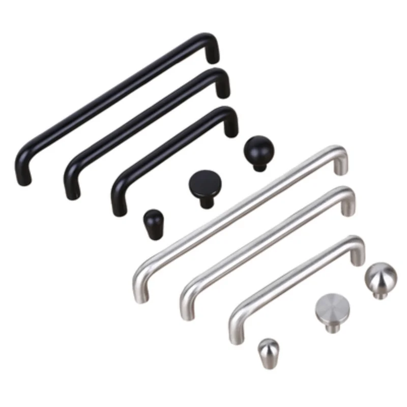 Современная простая дверная ручка для шкафа Европейский черный ящик с одним