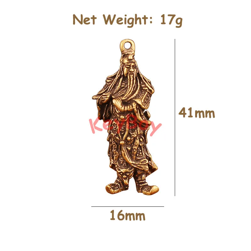 Латунные подвески ручной работы Guan Gong с мечом Подвески медный китайский бог
