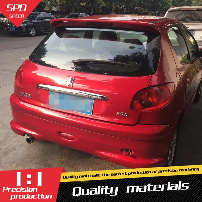 Для Peugeot 206 спойлер высокого качества ABS Материал заднее крыло автомобиля праймер