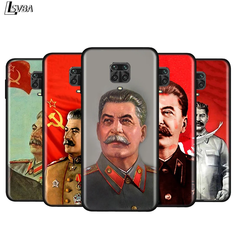 

Silicone Cover Stalin Soviet Union For Xiaomi Redmi Note 9 9S Max 8T 8 7 6 5 Pro 5A 4X 4 Bright Black Phone Case