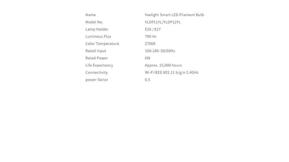Xiaomi Yeelight умный светодиодный лампочка накаливания E27 Регулируемая яркость энергосберегающая умная лампочка управление через приложение Mijia Apple Homekit